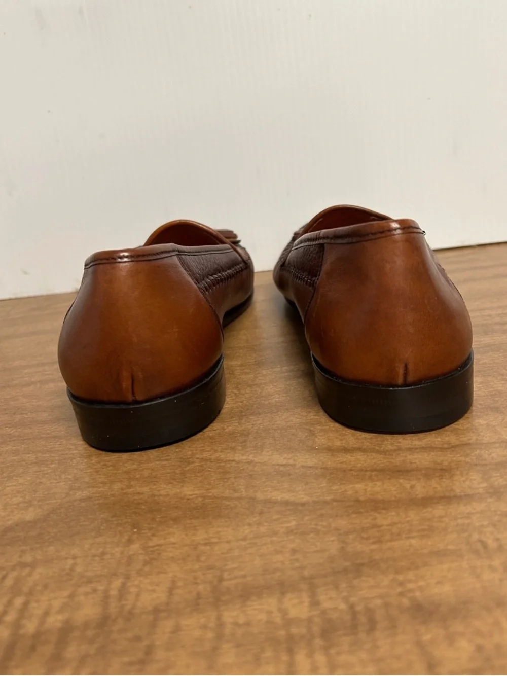 Brass Boot Handmade Leather Tassel Loafers Brown Men's 8.5 M Shoes Academia O